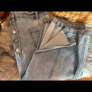 Velvet Heart Denim Midi Skirt. Size 29